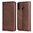 Leather Case Stands Flip Cover Holder for Huawei Honor 9C Brown