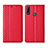 Leather Case Stands Flip Cover Holder for Huawei Y8s Red