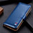 Leather Case Stands Flip Cover Holder for LG K52 Blue