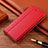 Leather Case Stands Flip Cover Holder for Motorola Moto G9 Red