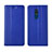 Leather Case Stands Flip Cover Holder for Nokia C3 Blue