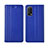 Leather Case Stands Flip Cover Holder for Oppo K7x 5G Blue