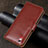 Leather Case Stands Flip Cover Holder for Realme 5 Brown