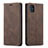 Leather Case Stands Flip Cover Holder for Samsung Galaxy A71 5G Brown