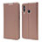 Leather Case Stands Flip Cover Holder for Samsung Galaxy M40 Rose Gold