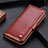 Leather Case Stands Flip Cover Holder for Samsung Galaxy S21 5G Brown