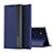 Leather Case Stands Flip Cover Holder for Samsung Galaxy S22 Ultra 5G Blue