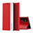 Leather Case Stands Flip Cover Holder for Samsung Galaxy S23 Ultra 5G Red