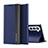 Leather Case Stands Flip Cover Holder for Samsung Galaxy S24 5G Blue