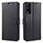 Leather Case Stands Flip Cover Holder for Vivo Y12s Black