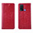 Leather Case Stands Flip Cover Holder for Vivo Y50 Red