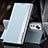 Leather Case Stands Flip Cover Holder for Xiaomi Mi 12 Pro 5G Mint Blue