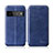 Leather Case Stands Flip Cover Holder H01D for Google Pixel 6 Pro 5G Blue