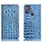 Leather Case Stands Flip Cover Holder H01P for Motorola Moto G50 Sky Blue