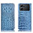 Leather Case Stands Flip Cover Holder H01P for Oppo K10 5G Sky Blue