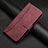 Leather Case Stands Flip Cover Holder H01X for Google Pixel 6 Pro 5G Red