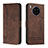 Leather Case Stands Flip Cover Holder H01X for Huawei Honor 50 Lite Brown