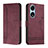 Leather Case Stands Flip Cover Holder H01X for Huawei Honor X5 Plus Red