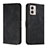 Leather Case Stands Flip Cover Holder H01X for Motorola Moto G53j 5G Black