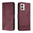 Leather Case Stands Flip Cover Holder H01X for Motorola Moto G53j 5G Red