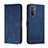 Leather Case Stands Flip Cover Holder H01X for Oppo A74 4G Blue