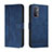 Leather Case Stands Flip Cover Holder H01X for Oppo F19 Blue