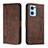 Leather Case Stands Flip Cover Holder H01X for Oppo Find X5 Lite 5G Brown