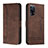 Leather Case Stands Flip Cover Holder H01X for Oppo Find X5 Pro 5G Brown