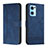 Leather Case Stands Flip Cover Holder H01X for Oppo Reno7 5G Blue