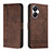 Leather Case Stands Flip Cover Holder H01X for Realme 10 Pro+ Plus 5G Brown