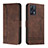 Leather Case Stands Flip Cover Holder H01X for Realme Narzo 50 Pro 5G Brown