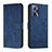 Leather Case Stands Flip Cover Holder H01X for Realme Narzo 50A Prime Blue