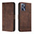 Leather Case Stands Flip Cover Holder H01X for Realme Narzo 50A Prime Brown