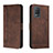 Leather Case Stands Flip Cover Holder H01X for Realme Q3 5G Brown