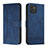 Leather Case Stands Flip Cover Holder H01X for Samsung Galaxy A03 Blue