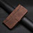 Leather Case Stands Flip Cover Holder H01X for Samsung Galaxy A73 5G Brown