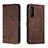 Leather Case Stands Flip Cover Holder H01X for Sony Xperia 1 III Brown