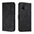 Leather Case Stands Flip Cover Holder H01X for Vivo Y12s Black