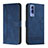 Leather Case Stands Flip Cover Holder H01X for Vivo Y50t Blue