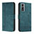 Leather Case Stands Flip Cover Holder H01X for Vivo Y55s (2021) Green