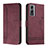 Leather Case Stands Flip Cover Holder H01X for Vivo Y55s (2021) Red