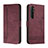 Leather Case Stands Flip Cover Holder H01X for Xiaomi Mi Note 10 Lite Red