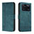 Leather Case Stands Flip Cover Holder H01X for Xiaomi Poco M4 Pro 4G Green