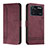 Leather Case Stands Flip Cover Holder H01X for Xiaomi Poco M4 Pro 4G Red