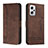 Leather Case Stands Flip Cover Holder H01X for Xiaomi Poco X4 GT 5G Brown