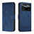 Leather Case Stands Flip Cover Holder H01X for Xiaomi Poco X4 Pro 5G Blue