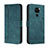 Leather Case Stands Flip Cover Holder H01X for Xiaomi Redmi 10X 4G Green