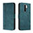 Leather Case Stands Flip Cover Holder H01X for Xiaomi Redmi 9 Prime India Green