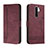 Leather Case Stands Flip Cover Holder H01X for Xiaomi Redmi 9 Prime India Red