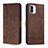 Leather Case Stands Flip Cover Holder H01X for Xiaomi Redmi A2 Brown